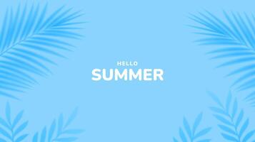 Minimalist summer background with palm leaves. Tropical summer leaf shadow design vector