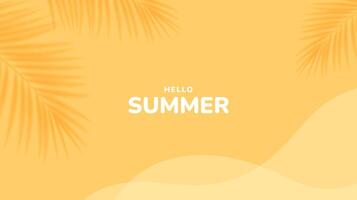 Hello summer background with palm leaves shadow vector