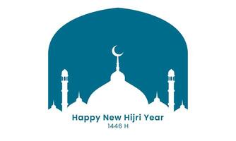 Flat Design Islamic New Year Design for Hijri 1446 vector