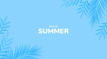 Minimalist summer background with palm leaves. Tropical summer leaf shadow design. Summer sale banner vector