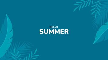 Hello summer concept with leaves design vector