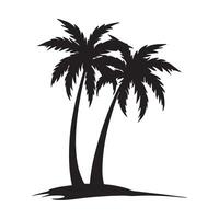 silhouette of palm trees on white background vector
