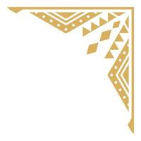 Abstract ornamental element with vintage tribal corner frame. vector