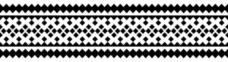 Monochrome ethnic border pattern with tribal aztec textile. vector