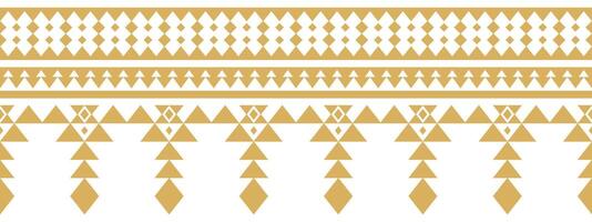 Geometric ethnic aztec textile pattern in tribal border layout. vector
