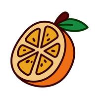 Color icon of ripe tangerine fruit in clean and modern flat illustration style. for logo, infographic, ads, print, UI, web design and mobile apps vector