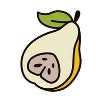 Color icon of fresh pear fruit in simple and contemporary flat design. for infographics, logo, print, mobile apps, web, UI, and digital ads vector
