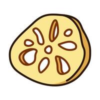 Color icon of fresh lotus root vegetable in minimal and clean design style. for logo, infographic, ads, mobile apps, UI, web design and print vector