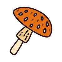 Color icon of juicy mushroom vegetable in fun and modern graphic style. for mobile apps, logo, web design, print, ads, UI, and infographics vector