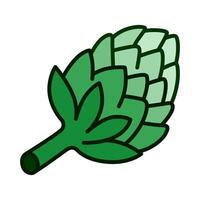 Color icon of fresh artichoke vegetable in simple and modern flat design style. for mobile apps, UI, web design, print, logo, infographic, and ads vector