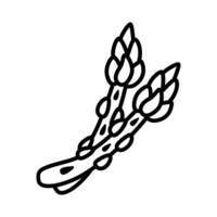 Outline Icon Set of Asparagus Spears for Spring Vegetables and Clean Eating Designs vector