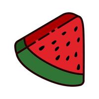 Color icon of fresh watermelon fruit in simple and contemporary flat design. for logo, infographic, mobile apps, print, UI, web design, and advertising vector