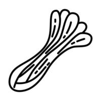 Minimalist Icon Set of Celery Stalks for Crunchy Snacks, Juices, and Vegan Food Ideas vector
