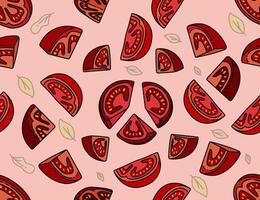 Seamless Illustration of Fresh Tomato Slices to Add Nutritious Flavor to Your Food. Can Be Used as Background, Banner, Print, Textile, Fashion, and Food Packaging Design vector