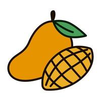 Color icon of fresh mango fruit in fresh and minimal design style. for mobile apps, logo, web design, print, ads, UI, and infographics vector