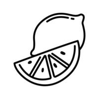 Outline Icons of Fresh Lemon Citrus Fruits for Juices, Detox, and Organic Produce Concepts vector