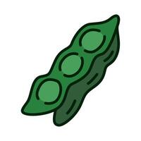 Color icon of crunchy peas vegetable in simple and playful design. for logo, infographic, mobile apps, print, UI, web design and ads vector