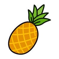 Color icon of juicy pineapple fruit in simple and modern flat design style. for mobile apps, UI, web design, print, logo, infographic, and ads vector