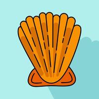 Playful doodle line art of summer beach theme with marine shells and ocean clams elements vector