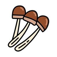 Color icon of fresh enoki mushroom vegetable in fresh and minimal design style. for mobile apps, logo, web design, print, ads, UI, and infographics vector