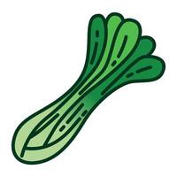 Color icon of fresh celery vegetable in clean and modern flat illustration style. for logo, infographic, mobile apps, print, UI, web design and ads vector