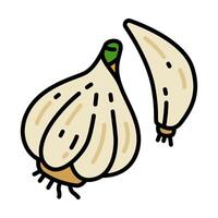 Color icon of fresh garlic vegetable in minimal and clean design style. for logo, infographic, ads, mobile apps, UI, web design and print vector
