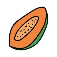 Color icon of fresh papaya fruit in fresh and minimal design style. for mobile apps, logo, web design, print, ads, UI, and infographics vector