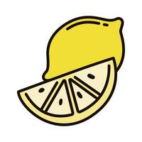 Color icon of juicy lemon fruit in fun and modern graphic style. for infographics, logo, print, mobile apps, web, UI, and digital ads vector