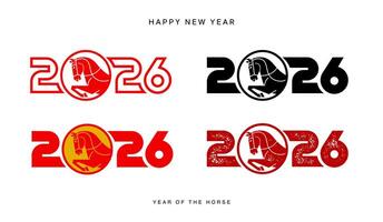 logo design , Lunar new year, New Year 2026 vector