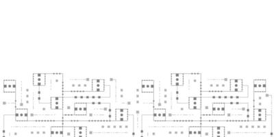 Digital telecom technology concept. Technical drawing. vector