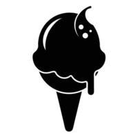 Simple Black Ice Cream Cone Design vector