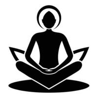 Meditating Person In Lotus Pose Icon vector