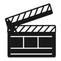 Simple Black And White Clapperboard Icon vector