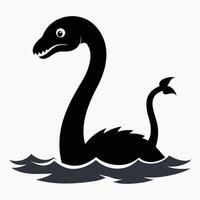 Nessie Monster In Water Silhouette vector