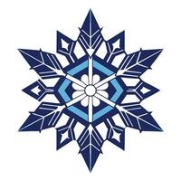 Geometric Snowflake Winter Holiday Design vector
