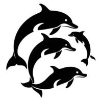Dolphins Circle Aquatic Mammals Image vector