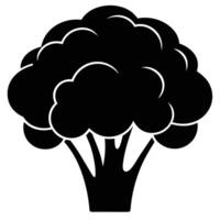 Black And White Broccoli Graphic vector