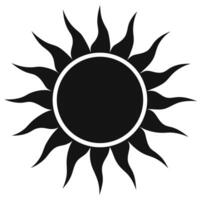 Black Sun With Rays Illustration vector