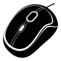 Computer Mouse Black And White Icon vector