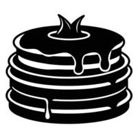 Pancake Stack With Dripping Syrup Icon vector