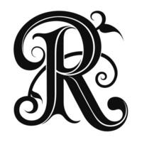 Elegant Flourish Letter R Initial Design vector