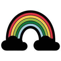 Rainbow And Clouds Design Illustration vector