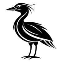 Heron Bird Minimalist Black And White vector