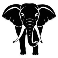 Simple Black And White Elephant Icon vector
