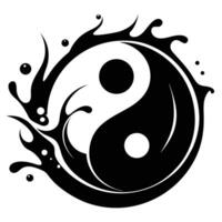 Yin Yang Symbol With Fluid Design vector