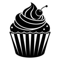 Black And White Cupcake Icon vector