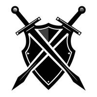 Shield And Crossed Swords Graphic vector