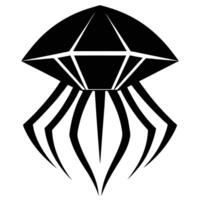 Black Abstract Jellyfish Shape Design vector