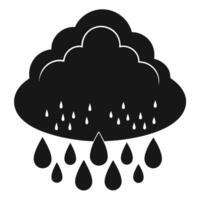 Black Cloud With Falling Rain Drops vector