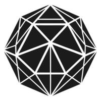 Geometric Icosahedron Shape Graphic vector
